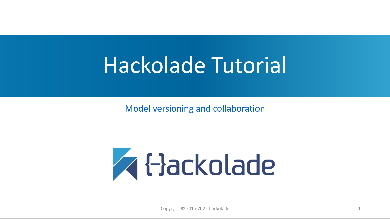 Hackolade Studio Workgroup Edition Tutorial Playlist