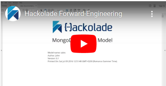 Create Hackolade model forward-engineering video